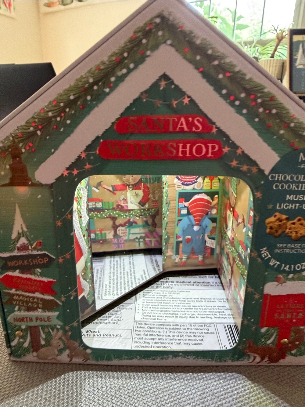 Santa's Workshop Holiday Light-Up Decorative House - Green